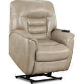 Indigo Power Lift Chair in Mushroom Tan Leatherette