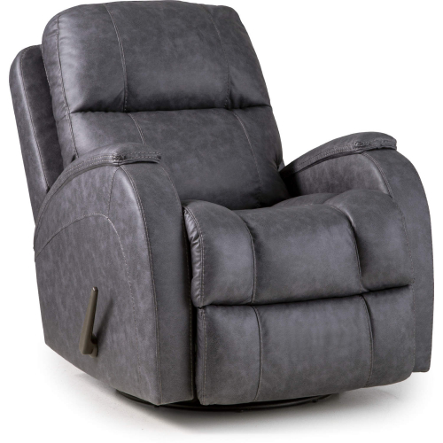 Salem Manual Swivel Glider Recliner in Graphite Grey Leatherette
