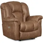 Sahara Power Recliner with Air Massage & Heat in Almond Brown Polyester