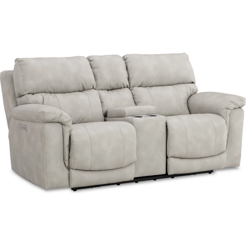 Regency Triple Power Zero Gravity Loveseat in Taupe Neutral Poly