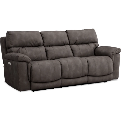 Regency Triple Power Zero Gravity Sofa in Pewter Gray Poly