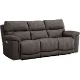 Regency Triple Power Zero Gravity Sofa in Pewter Gray Poly