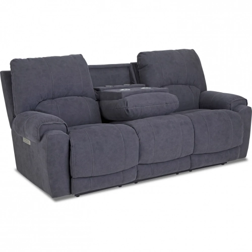Havana Triple Power Zero Gravity Sofa with Drop Table in Gray Fabric