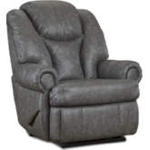 Knox King Size Manual Recliner in Steel Gray Leather Look Fabric