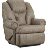 Knox King Size Manual Recliner in Taupe Tan Leather Look Fabric