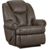 Knox King Size Manual Recliner in Walnut Brown Leather Look Fabric