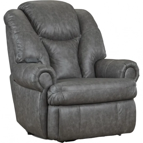 Knox King Comfort Power Recliner in Charcoal Gray Fabric