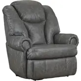 Knox King Comfort Power Recliner in Charcoal Gray Fabric