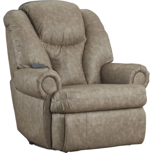 Knox King Comfort Power Recliner in Taupe Fabric