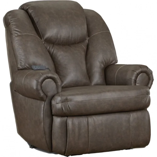 Knox King Comfort Power Recliner in Walnut Brown Fabric