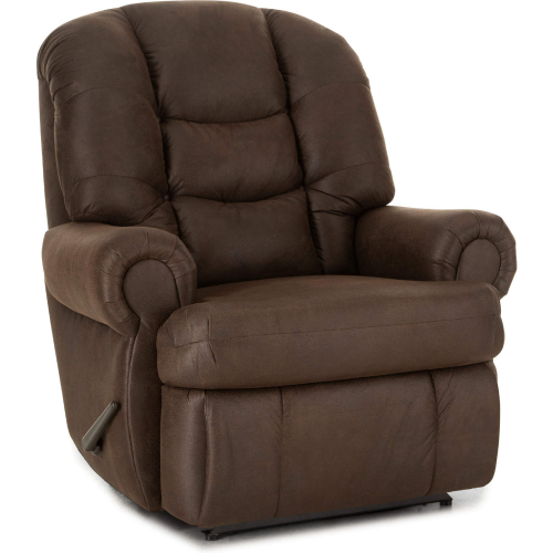 Lennox King Size Manual Recliner in Walnut Brown Leather Look Fabric