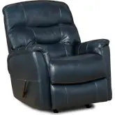 Napoli Rocker Recliner in Blue Top Grain Leather