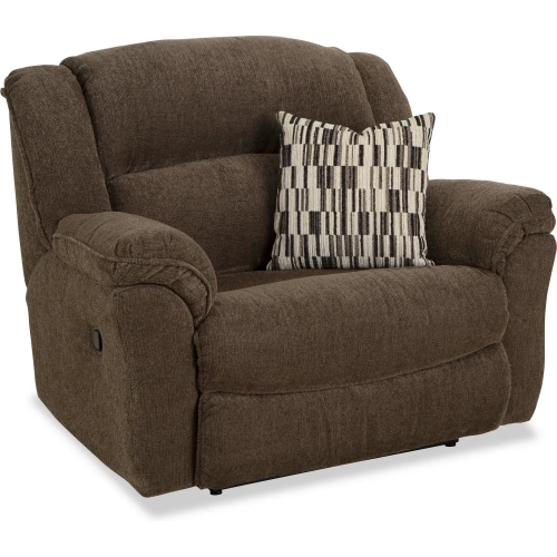 Heritage Manual Chair & 1/2 Recliner in Coffee Bean Brown Chenille Fabric