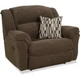 Heritage Manual Chair & 1/2 Recliner in Coffee Bean Brown Chenille Fabric
