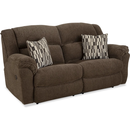 Heritage Manual Recline Sofa in Coffee Bean Brown Chenille Fabric