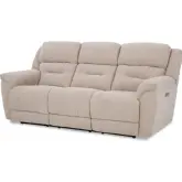 Knockout Triple Power Recline Zero Gravity Sofa in Stone Tan Fabric