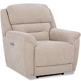 Knockout Triple Power Zero Gravity Recliner in Stone Tan Fabric