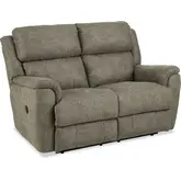 Laurel Manual Recline Loveseat in Tan Brown Fabric