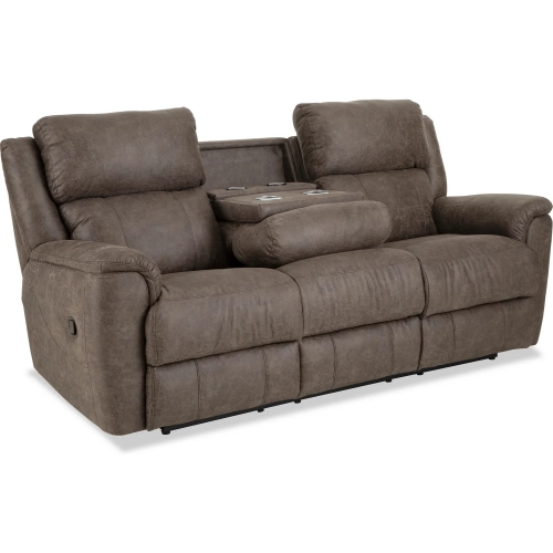 Laurel Manual Recline Sofa in Espresso Brown Fabric