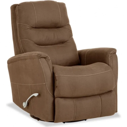 Nantucket Manual Swivel Glider Recliner in Chocolate Brown Fabric
