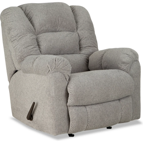 Rowan Manual Rocker Recliner in Martina Stone Gray Fabric