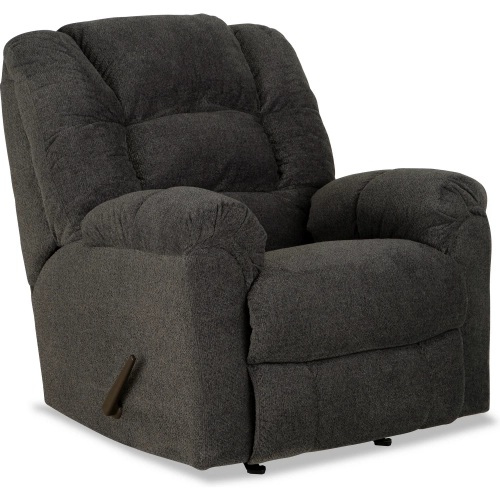 Rowan Manual Rocker Recliner in Martina Charcoal Gray Fabric