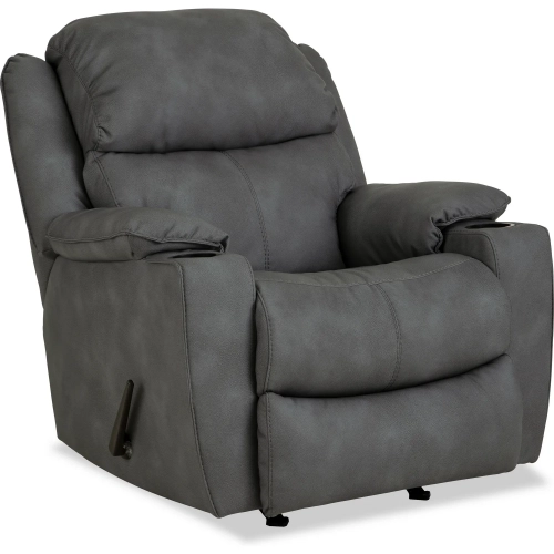 Timber Manual Rocker Recliner in Gray Vegan Leather