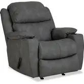 Timber Manual Rocker Recliner in Gray Vegan Leather