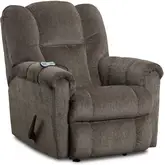 Emerson Manual Rocker Recliner with Massage & Heat in Clove Brown Fabric