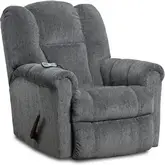 Emerson Manual Rocker Recliner with Massage & Heat in Steel Gray Fabric