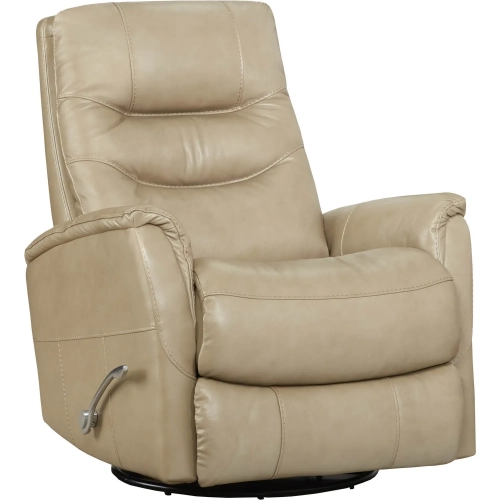 Monroe Manual Swivel Glider Recliner in Cream Top Grain Leather