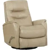 Monroe Manual Swivel Glider Recliner in Cream Top Grain Leather