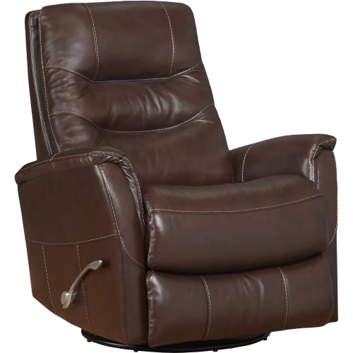 Monroe Manual Swivel Glider Recliner in Brown Top Grain Leather