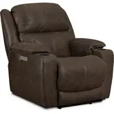 Ridgeview Triple Power Zero Gravity Recliner in Walnut Brown Polyester