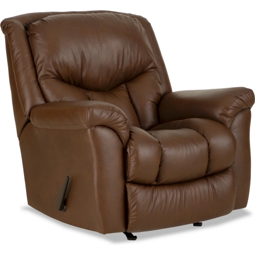 Wilder Manual Rocker Recliner in Brown Brown Top Grain Leather