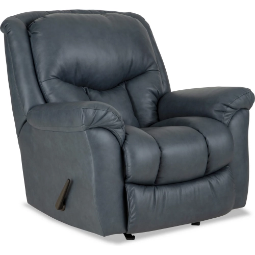 Wilder Manual Rocker Recliner in Sky Blue Top Grain Leather