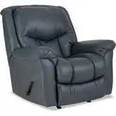 Wilder Manual Rocker Recliner in Sky Blue Top Grain Leather