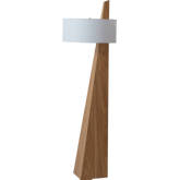 Obelisk 63" Floor Lamp in Natural Ash Wood Finish & White Linen