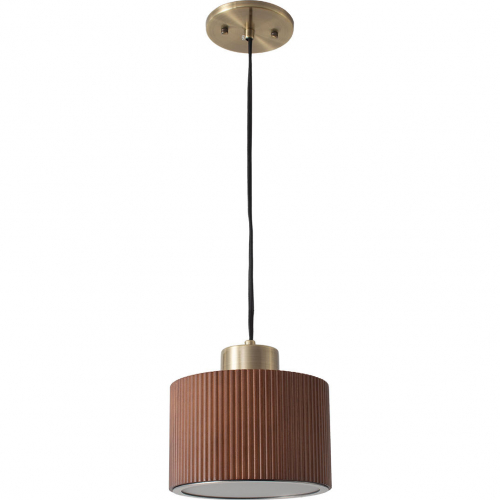 Tambo Pendant Light in Dark Walnut Finish & Weathered Brass