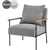 Quinton Accent Arm Chair in Gray Boucle Fabric & Black Metal