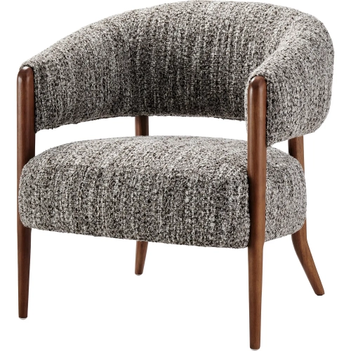 Mayla Accent Arm Chair in Dappled Taupe Beige Boucle Fabric