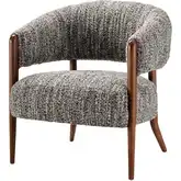 Mayla Accent Arm Chair in Dappled Taupe Beige Boucle Fabric