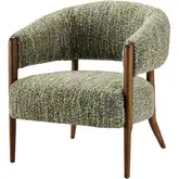 Mayla Accent Arm Chair in Dappled Olive Mustard Yellow Boucle Fabric
