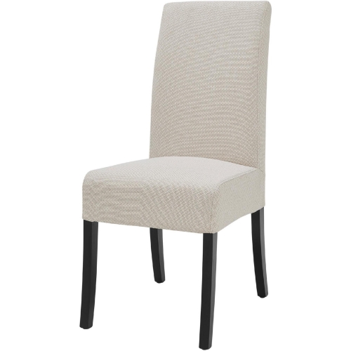 Valencia Dining Chair in Beige Fabric & black (Set of 2)