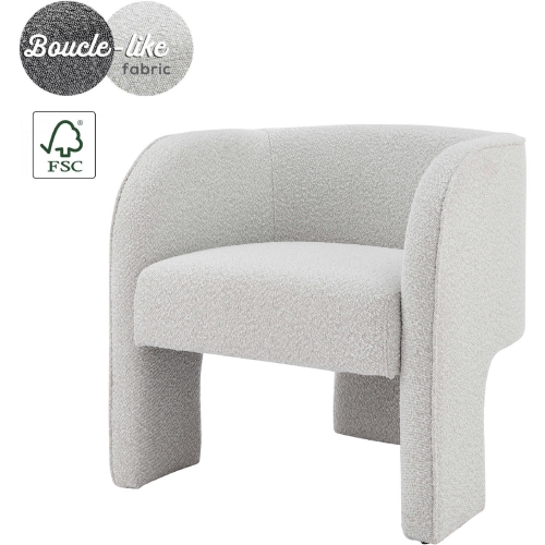 Matteo Accent Arm Chair in Beige Boucle Fabric