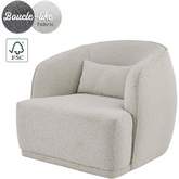Steward Swivel Accent Chair in Beige Boucle Fabric