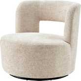 Jazzlyn Swivel Accent Chair in Grenada Cream Fabric