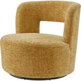 Jazzlyn Swivel Accent Chair in Grenada Mustard Yellow Fabric