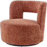 Jazzlyn Swivel Accent Chair in Grenada Terracotta Fabric