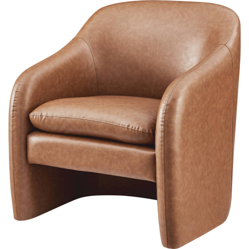 Zella Accent Arm Chair in Vintage Cider Brown Leatherette